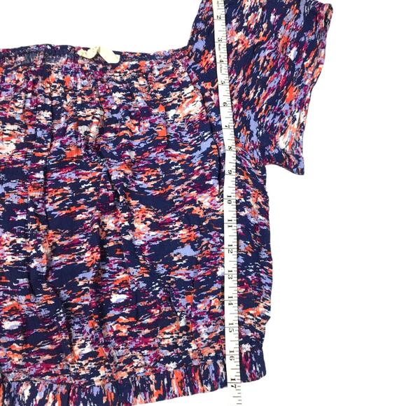 Elodie Top Short Sleeve Open Back Printed Women's Medium Boho Festival Casual - Picture 5 of 10